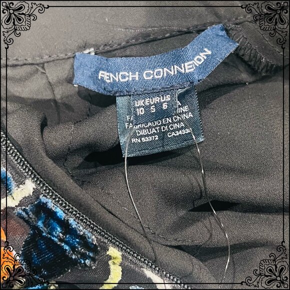 FRENCH CONNECTION Avery Burnout Velvet Keyhole Mini Dress - Size 6 / NWT - Picture 9 of 12